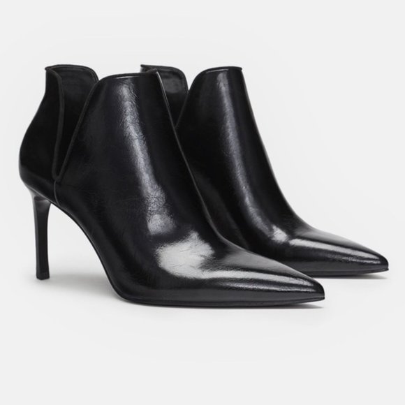 NWOT Zara Black Ankle Boots Size 7.5 - Picture 1 of 6